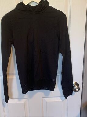 Fabletics Black Crewneck Hooded Sweater